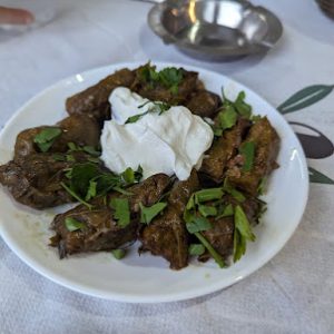 Vine leaves stuffed with rice (Dolmadakia)